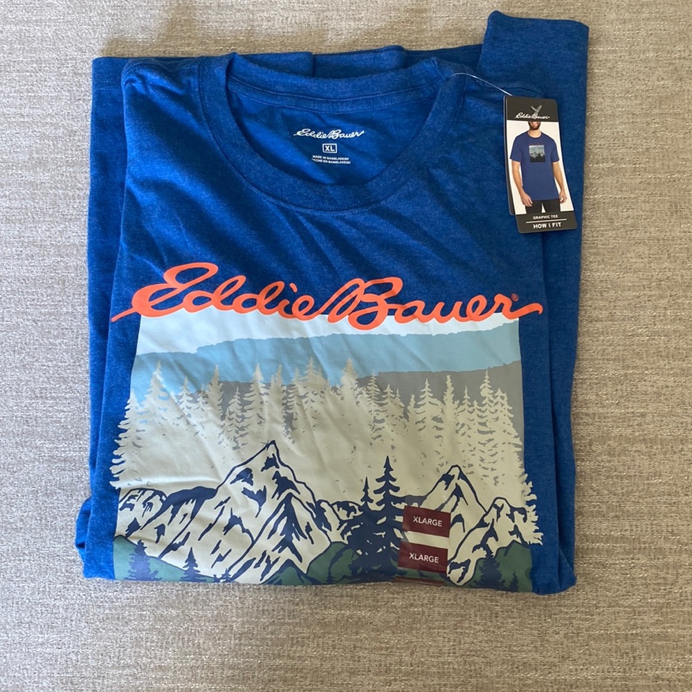 Eddie Bauer blue Graphic short sleeve t-shirt. Size XL. NWT. - Picture 3 of 8